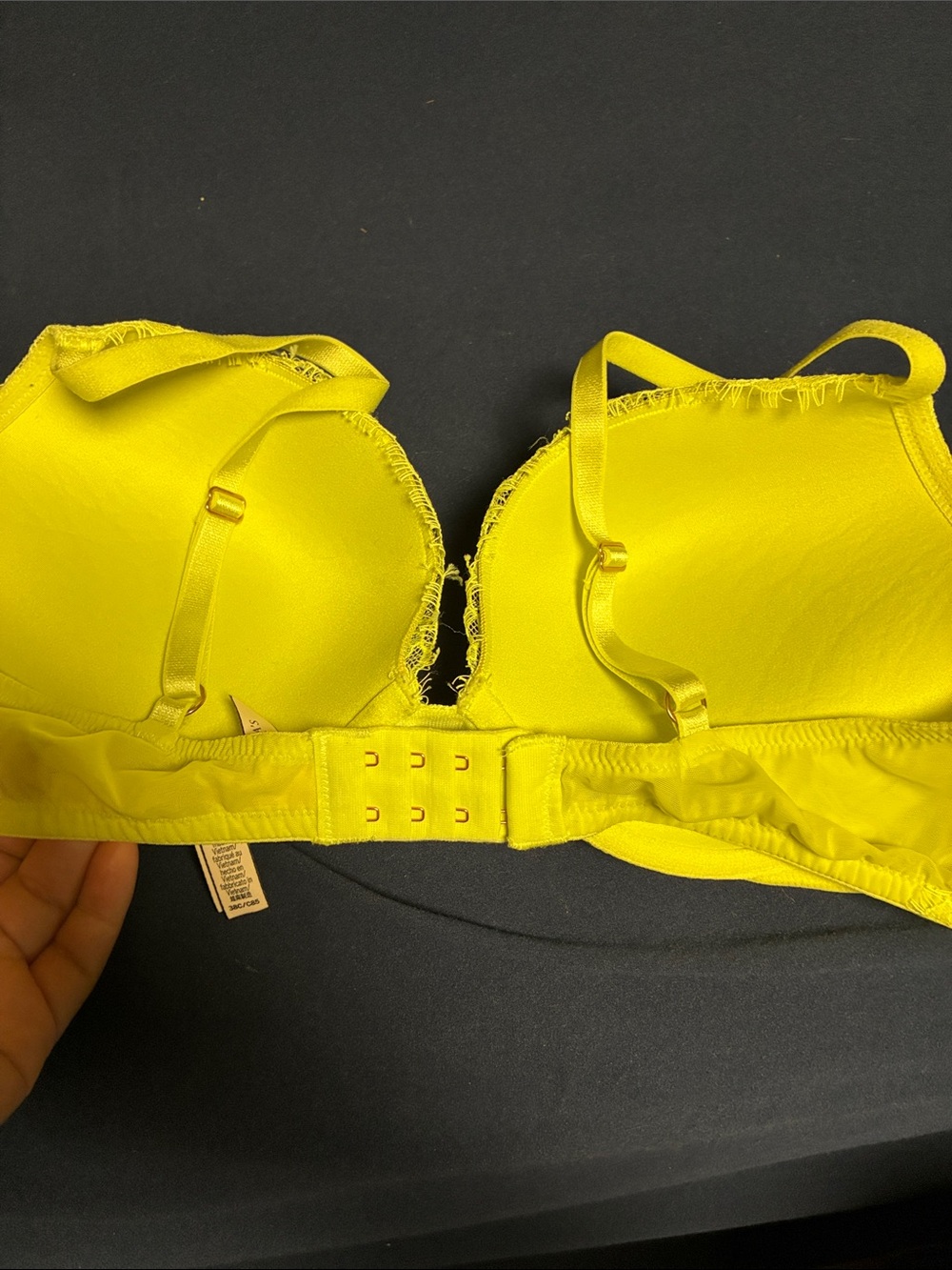 VS Bright Yellow Lace Push-Up Bra - Picture 3 of 6